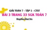 Giải bài 3 trang 33 Toán 7 Tập 1 SGK Chân trời sáng tạo